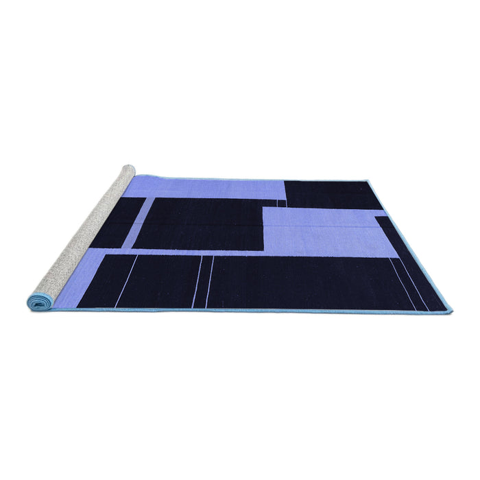 Sideview of Machine Washable Abstract Blue Contemporary Rug, wshcon1699blu