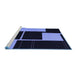 Sideview of Machine Washable Abstract Blue Contemporary Rug, wshcon1699blu