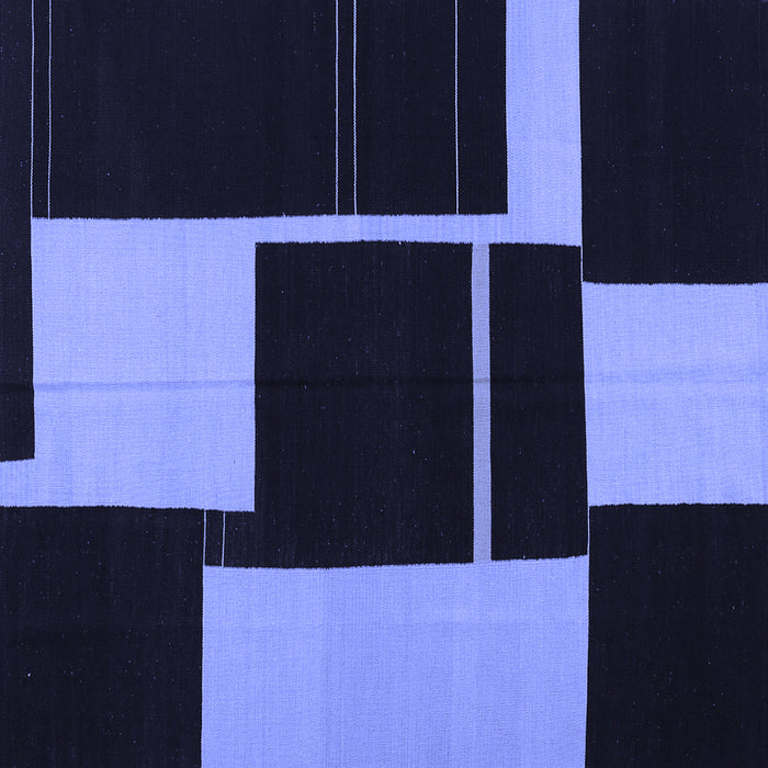 Square Abstract Blue Contemporary Rug, con1699blu