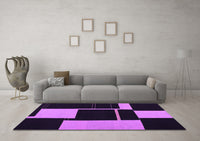 Machine Washable Abstract Purple Contemporary Rug, wshcon1699pur