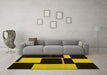 Machine Washable Abstract Yellow Contemporary Rug in a Living Room, wshcon1699yw