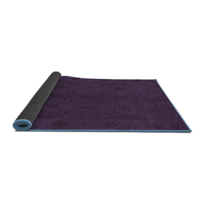 Sideview of Abstract Blue Contemporary Rug, con169blu