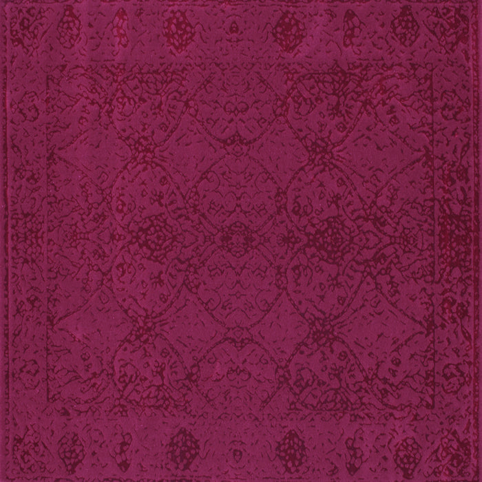Square Machine Washable Abstract Purple Contemporary Area Rugs, wshcon169pur