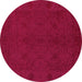 Round Abstract Pink Contemporary Rug, con169pnk