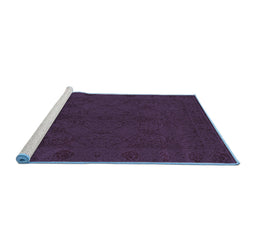 Sideview of Machine Washable Abstract Blue Contemporary Rug, wshcon169blu