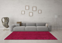 Machine Washable Abstract Pink Contemporary Rug, wshcon169pnk