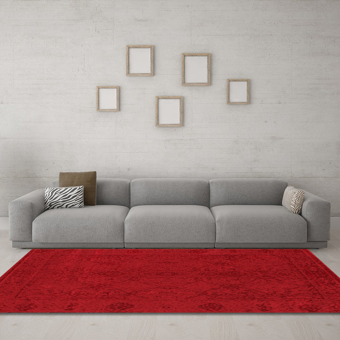 Contemporary Red Washable Rugs
