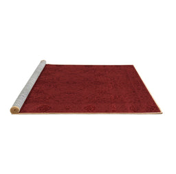 Sideview of Machine Washable Abstract Brown Contemporary Rug, wshcon169brn
