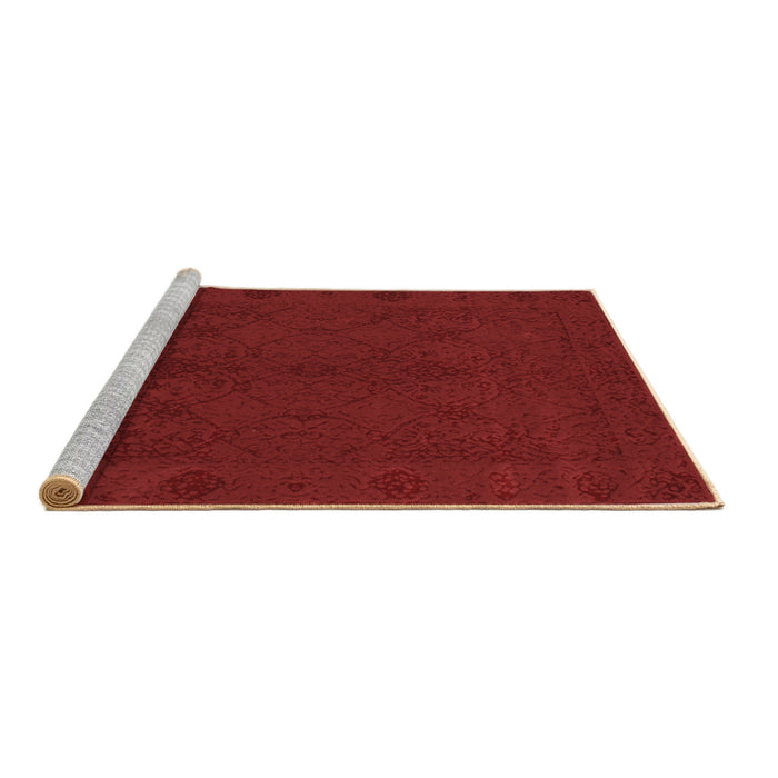 Sideview of Machine Washable Abstract Brown Contemporary Rug, wshcon169brn