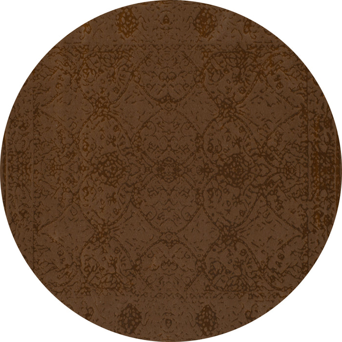 Round Abstract Turquoise Contemporary Rug, con169turq