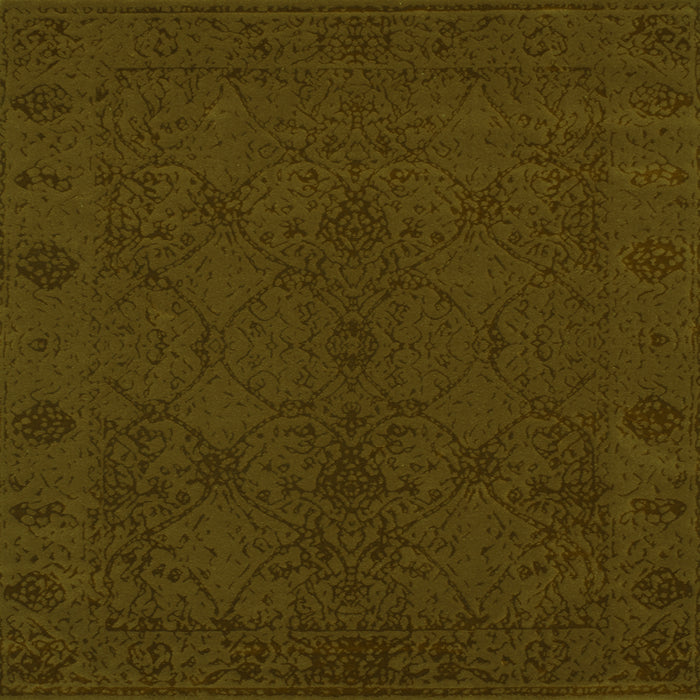 Serging Thickness of Abstract Green Contemporary Rug, con169grn