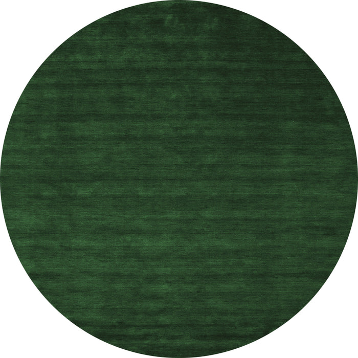 Round Machine Washable Abstract Emerald Green Contemporary Area Rugs, wshcon16emgrn