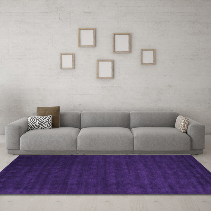 Machine Washable Abstract Purple Contemporary Area Rugs in a Living Room, wshcon16pur