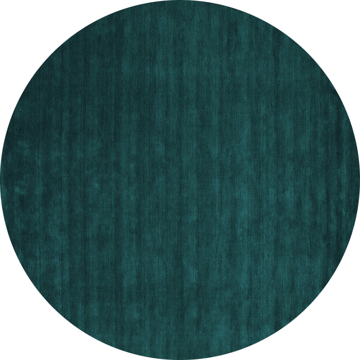 Round Machine Washable Abstract Turquoise Contemporary Area Rugs, wshcon16turq