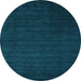 Round Abstract Light Blue Contemporary Rug, con16lblu