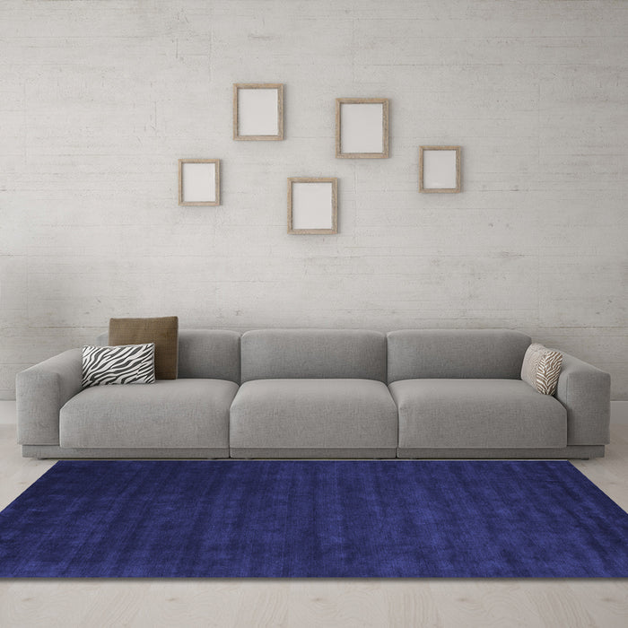 Machine Washable Abstract Blue Contemporary Rug in a Living Room, wshcon16blu