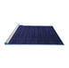 Sideview of Machine Washable Abstract Blue Contemporary Rug, wshcon16blu