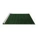 Sideview of Machine Washable Abstract Emerald Green Contemporary Area Rugs, wshcon16emgrn