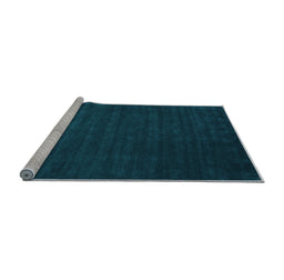 Sideview of Machine Washable Abstract Light Blue Contemporary Rug, wshcon16lblu