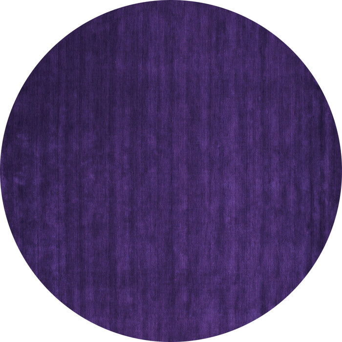 Round Machine Washable Abstract Purple Contemporary Area Rugs, wshcon16pur