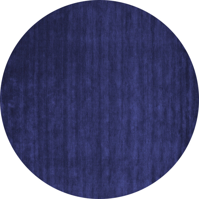 Round Abstract Blue Contemporary Rug, con16blu