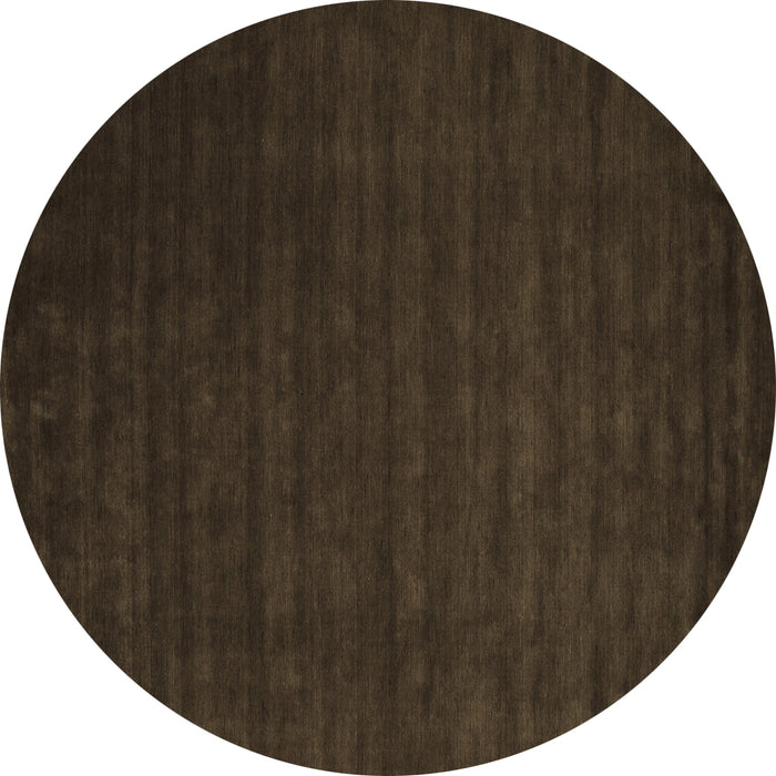 Round Abstract Brown Contemporary Rug, con16brn