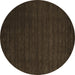 Round Machine Washable Abstract Brown Contemporary Rug, wshcon16brn