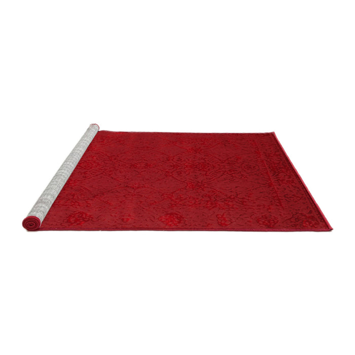 Serging Thickness of Machine Washable Contemporary Red Rug, wshcon170