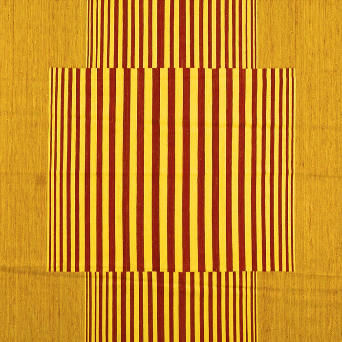 Square Machine Washable Abstract Yellow Contemporary Rug, wshcon1700yw