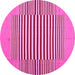 Round Machine Washable Abstract Pink Contemporary Rug, wshcon1700pnk