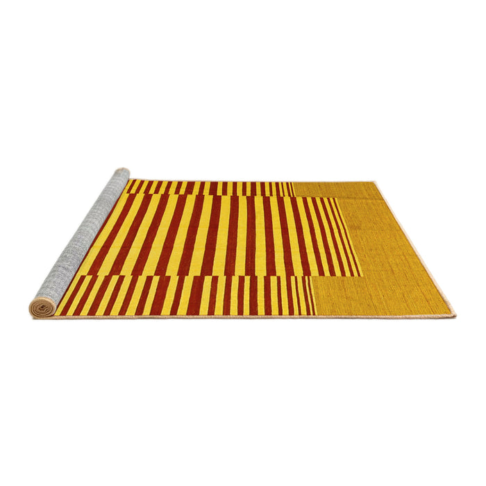 Sideview of Machine Washable Abstract Yellow Contemporary Rug, wshcon1700yw