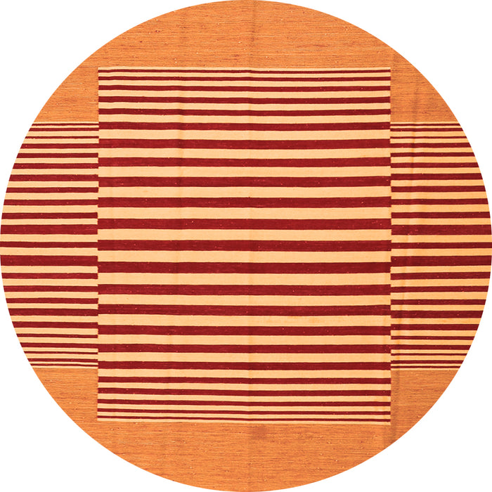 Square Abstract Orange Contemporary Rug, con1700org