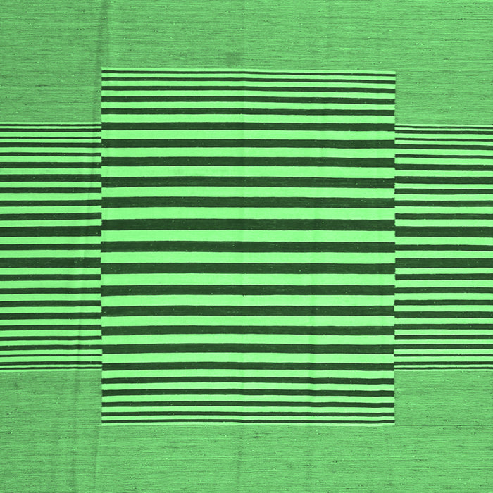 Square Abstract Emerald Green Contemporary Rug, con1700emgrn