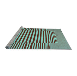 Sideview of Machine Washable Abstract Light Blue Contemporary Rug, wshcon1700lblu