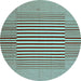 Round Machine Washable Abstract Light Blue Contemporary Rug, wshcon1700lblu