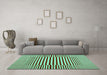 Machine Washable Abstract Turquoise Contemporary Area Rugs in a Living Room,, wshcon1700turq