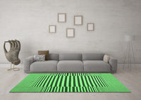 Machine Washable Abstract Emerald Green Contemporary Rug, wshcon1700emgrn