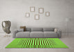 Machine Washable Abstract Green Contemporary Area Rugs in a Living Room,, wshcon1700grn