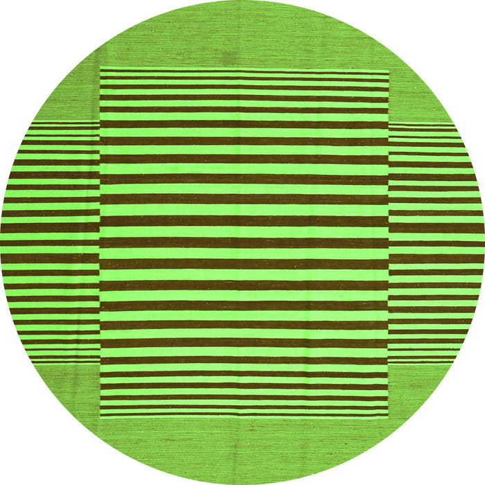 Square Abstract Green Contemporary Rug, con1700grn