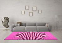 Machine Washable Abstract Pink Contemporary Rug, wshcon1700pnk