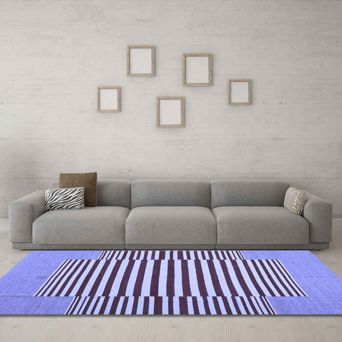 Machine Washable Abstract Blue Contemporary Rug in a Living Room, wshcon1700blu