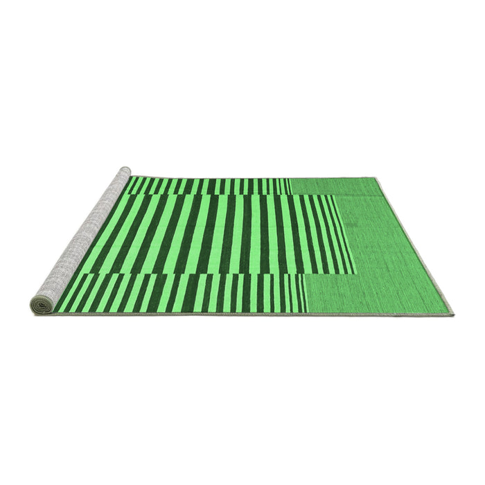 Sideview of Machine Washable Abstract Emerald Green Contemporary Area Rugs, wshcon1700emgrn