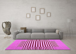 Machine Washable Abstract Purple Contemporary Area Rugs in a Living Room, wshcon1700pur