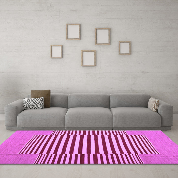 Machine Washable Abstract Purple Contemporary Area Rugs in a Living Room, wshcon1700pur