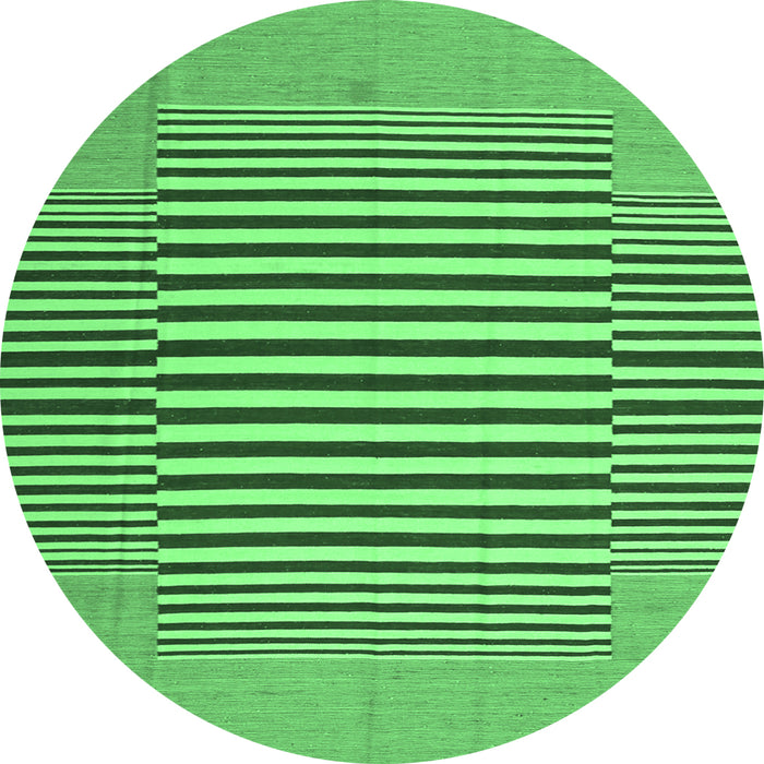 Round Abstract Emerald Green Contemporary Rug, con1700emgrn