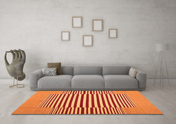 Machine Washable Abstract Orange Contemporary Area Rugs in a Living Room, wshcon1700org