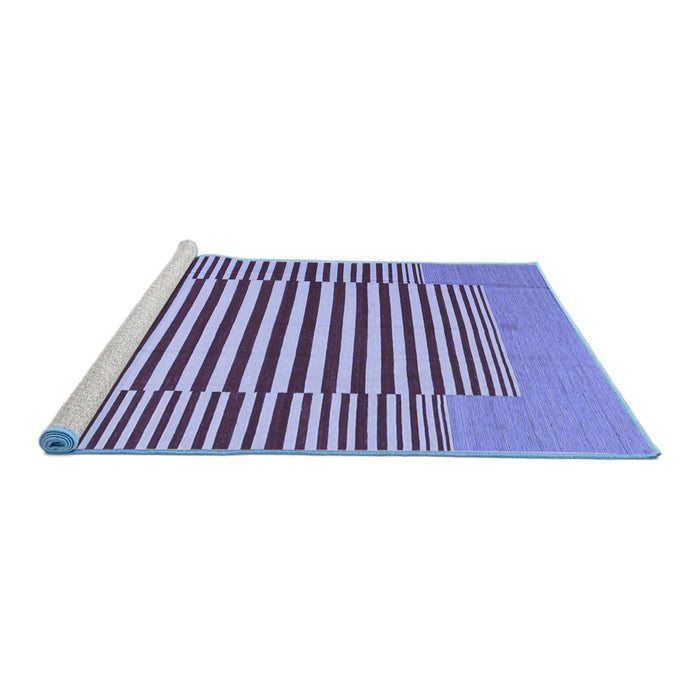 Sideview of Machine Washable Abstract Blue Contemporary Rug, wshcon1700blu