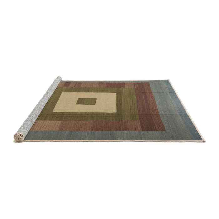 Serging Thickness of Machine Washable Contemporary Khaki Green Rug, wshcon1701