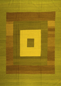 Abstract Yellow Contemporary Rug, con1701yw