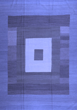 Abstract Blue Contemporary Rug, con1701blu